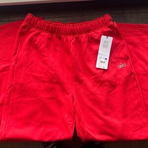 NWT ALO Yoga Accolade Straight Leg Sweatpant Red Hot Summer Limited Edition